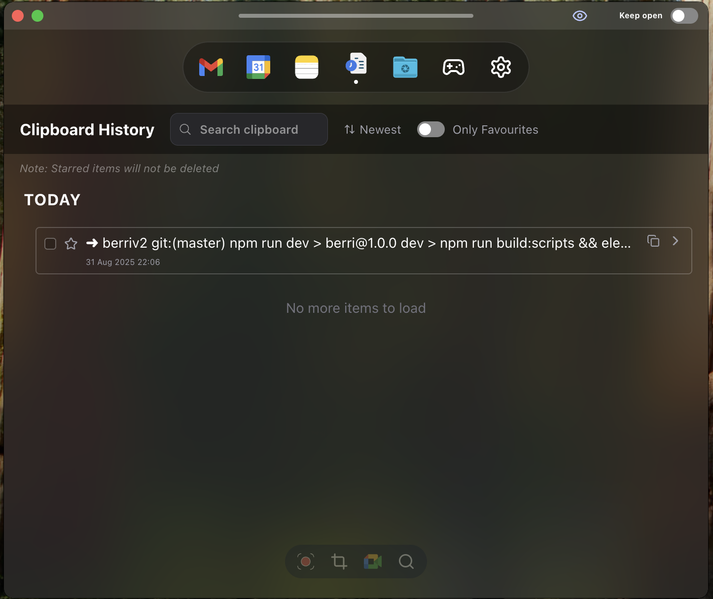 Clipboard History Feature
